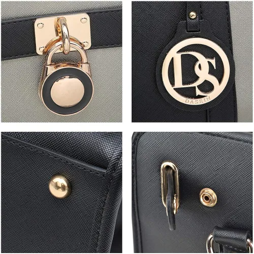 Miniatura 6 de Dasein Bolsos de mano para mujer, monederos, bolsas de hombro con asa superior, bolso de trabajo, 2 piezas