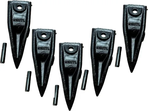 Costo+1 5PK Dientes X156TL Fits Mini Excavadora Tigre Cucharón Dientes X156T X156TL w/Pasadores Rectos P156 PIN (Acero Aleación Negro)