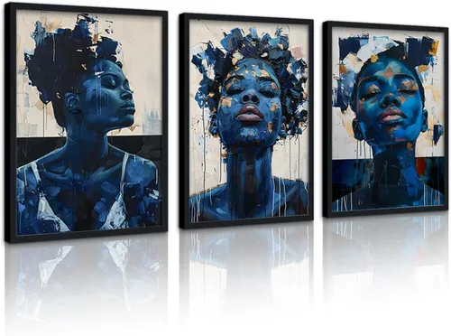 Miniatura 28 de MAMAGO Lienzo decorativo para pared, pintura de belleza dorada y negra, fotos de mujeres africanas, hermosos pósteres de mujer negra, impresiones