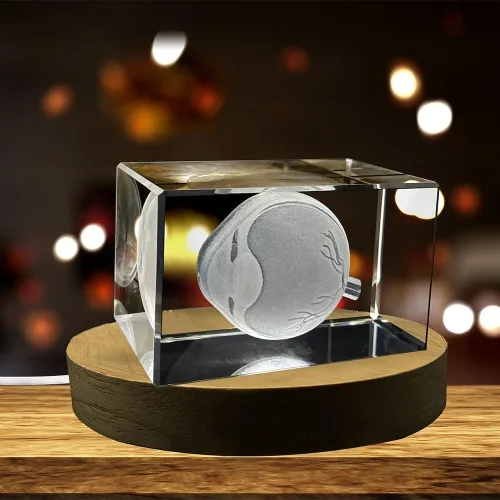 Miniatura 3 de Arte de ojos para oftalmólogos Recuerdo de cristal grabado en 3D Regalo para médico Coleccionable Recuerdo Regalo personalizado con foto