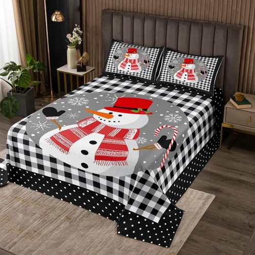 Miniatura 33 de Manfei Juego de colcha de Navidad para niños, tamaño individual, diseño de pinos de dibujos animados, decoración de habitación de niños y adultos