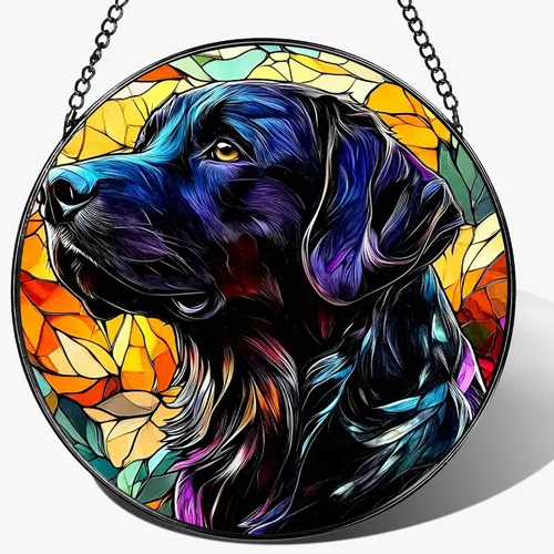 Miniatura 13 de Colgante de Vidriera, Gato Negro de 8 Pulgadas sobre Libro Atrapasol de Vidriera, Decoración Colgante para Ventana, Regalos para Amantes