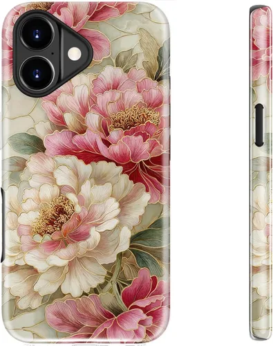 Miniatura 132 de bemal Funda para iPhone 12 Mini, estética, vintage, floreciente, peonía, concha, femenina, compatible con MagSafe, moderna, única, moderna, moderna