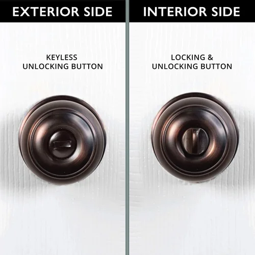 Miniatura 6 de Ilyapa - Pomo de puerta para interiores del hogar, manija redonda para puerta sin llave, color bronce aceitado Oil Rubbed Bronze