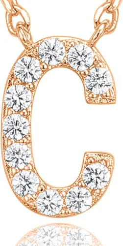 Miniatura 67 de PAVOI 14K White Gold Plated Cubic Zirconia Initial Necklace Letter Dainty Necklaces for Women