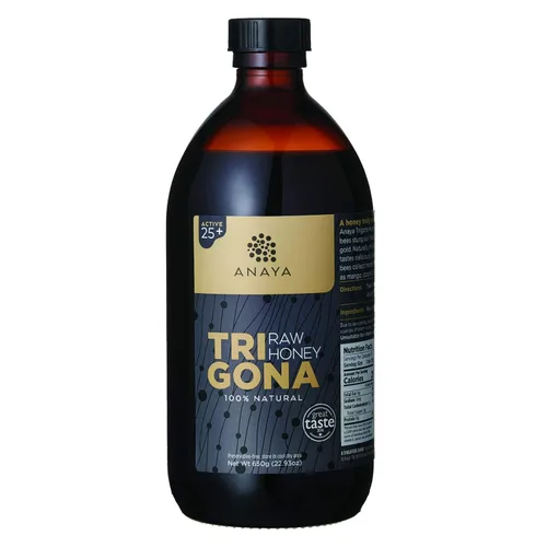 Anaya Miel de Trigona 100% pura y cruda (miel de abeja melipona sin aguijón) - Sin filtrar, cultivada orgánicamente, sin OMG, sin alimentación de