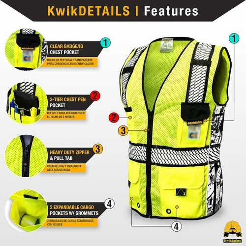 Miniatura 4 de KwikSafety - Charlotte, NC - RoadBOSS Econ & Premium Safety Vest Class 2 Reflective Vest ANSI OSHA Safety Vest for Men