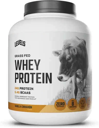 Miniatura 24 de Levels - Polvo de proteína de suero alimentado con pasto, sin artificiales, 24G de proteína, chocolate puro, 2 libras