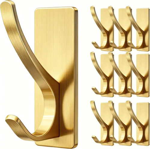 Miniatura 13 de Ganchos autoadhesivos para colgar: gancho de pared de acero inoxidable resistente para toallas, mochilas, sombreros, baño, recámara, puerta, gancho