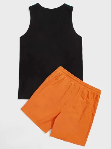 Miniatura 2 de Milumia Conjunto de dos piezas para hombre, camiseta sin mangas y pantalones cortos con cordón