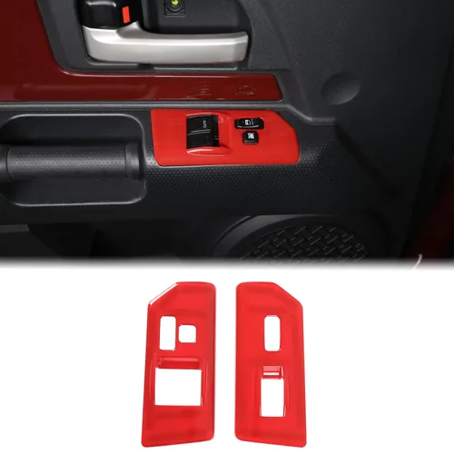 Miniatura 8 de Aunginsy Cubierta de panel de botón de elevación de vidrio para ventana de puerta, compatible con Toyota FJ Cruiser 2007-2021 para el reposabrazos