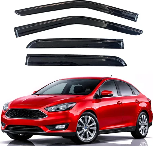 Miniatura 330 de KPY Visor de ventana compatible con Hyundai Tucson 2021-2025, 4 piezas de deflector de ventilación para ventana lateral, estilo Mugen, protector
