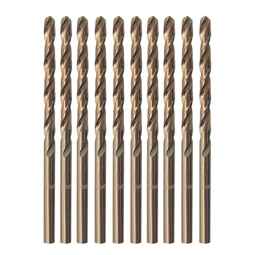 Miniatura 18 de Broca de cobalto de 1/8 pulgadas, broca helicoidal de acero de alta velocidad M35 de longitud estándar, punta de 135 grados para metal duro, acero