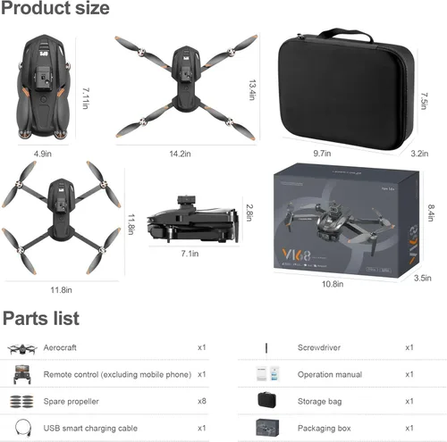 Miniatura 8 de Dron V168 4K UHD con retorno GPS, cámara ajustable de 90°, transmisión 5G HD, vuelo de 30 minutos, rango de 9,842.5 ft, prevención de obstáculos