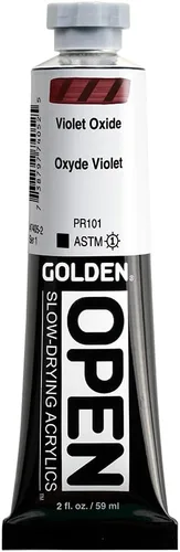 Miniatura 27 de GOLDEN OPEN Acrílicos de secado lento, Siena cruda, tubo de 2 fl oz, Pintura acrílica profesional, semiopaca Tierra de sierra natural