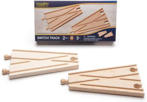 maxim enterprise, inc. Switch Track, accesorios de madera para vías de tren compatibles con Thomas & Friends, Brio Wooden Train, y todos los juegos