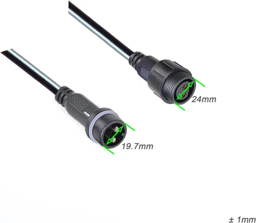 Miniatura 4 de Conector LED impermeable de 2 pines con conector macho hembra de 2 cables pesados, con cable de extensión pesado de 12 AWG de 25CM IP68, para barco