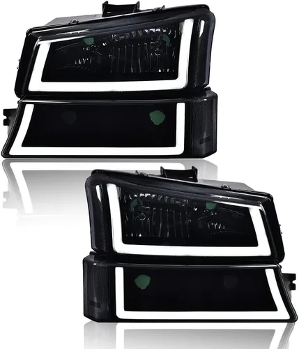 Miniatura 20 de G-PLUS Faros delanteros compatibles con Chevy Avalanche 1500 2500/Ajuste Chevy Silverado 1500 2500 HD 3500 2003-2006, lente transparente, carcasa