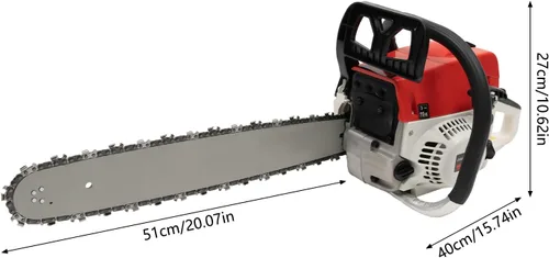 Miniatura 2 de Motosierras de gas de 20 pulgadas, engrasador automático de cadena de 52 cc y 2 tiempos, sistema antivibraciones, motosierra de gasolina de corte