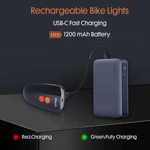 Miniatura 5 de Kunhe Rechargeable Bicycle Front and Rear Lights with Horn 1200mah Battery 120dB Bicycle Bell 150 lumens 3 Light Modes 5 Horn Modes Suitable for
