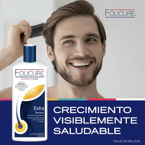 Miniatura 4 de 2 PACK!! FOLICURÉ EXTRA CHAMPÚ CONTROL CAÍDA CON BIOTINA, CRECIMIENTO FUERTE Y SANO