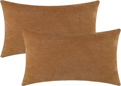 Miniatura 38 de Jeneoo - Fundas de almohada decorativas rojas brillantes de chenilla suave, fundas de cojín cómodas y sólidas para sofá de sala de estar