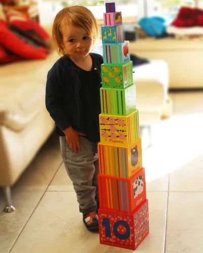 Miniatura 6 de Cajas de apilamiento de madera TOWO - Tazas anidadas y de clasificación con números, alfabeto, animales y bloques para niños pequeños - Cubos