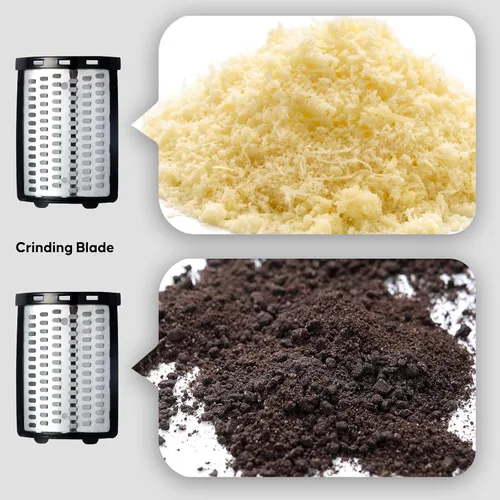 Miniatura 4 de Rallador Eléctrico de Queso, Fabricante de Ensaladas con Motor DC de 300W, Rebanadora Trituradora Eléctrica con 5 Formas Diferentes de Cuchillas