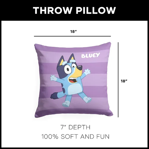 Miniatura 5 de NORTHWEST Bluey Pillow, 18 x 18 pulgadas, rollo de llamada Bluey Roll Call Bluey