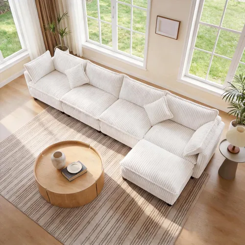 Miniatura 37 de Vesgantti Sofá de nube de 74 pulgadas para sala de estar, sofá modular de 2 plazas, sofá modular de pana de doble cojín, sofás pequeños de pana