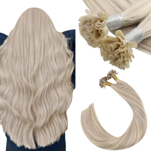Miniatura 36 de Ugeat - Extensiones de cabello humano con microanillo, 14 pulgadas, extensiones de cabello Remy con microcuentas de 1 gm/hebra, 50 gms, extensiones