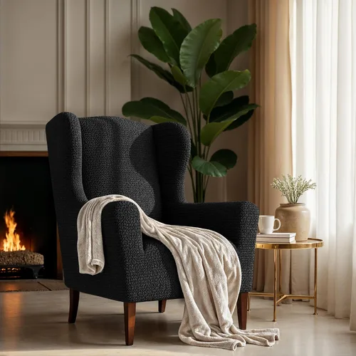 Miniatura 2 de PAULATO BY GA.I.CO. Funda elástica para silla con respaldo de ala, 1 pieza, funda de sillón bielástica con respaldo de ala, protector de muebles