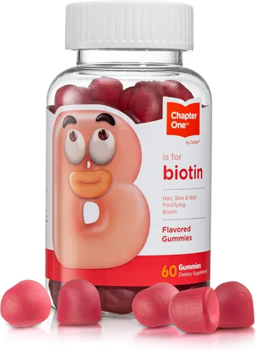 Zahler Chapter One Gomitas de biotina, biotina fortificante para el cabello, piel y uñas, certificado Kosher, 60 gomitas saborizadas