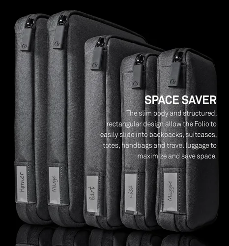 Miniatura 2 de UT Wire Folio Tech Gear Pouch - Organizador personal de viaje para artículos electrónicos esenciales, cargadores y accesorios tecnológicos, con Negro