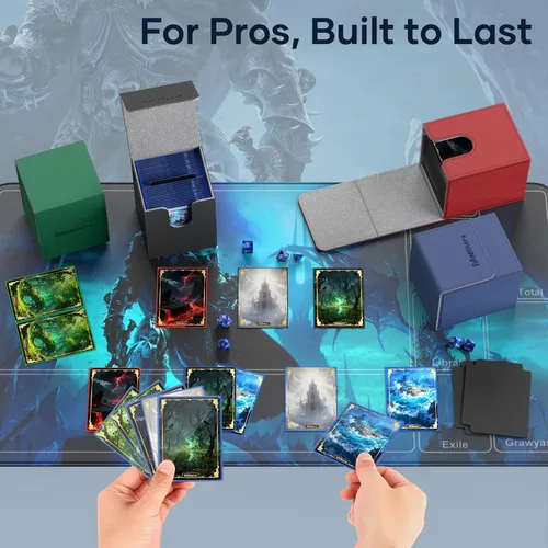 Miniatura 6 de Mlikero Paquete de 4 Cajas para Mazos de Cartas, Caja para Mazo Commander Contiene más de 400 Cartas con Funda Individual con 4 Separadores, Caja