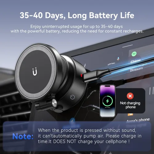 Miniatura 3 de XO Simple is Beauty Soporte magnético para teléfono con succión al vacío, soporte magnético de succión fuerte para teléfono de automóvil, soporte