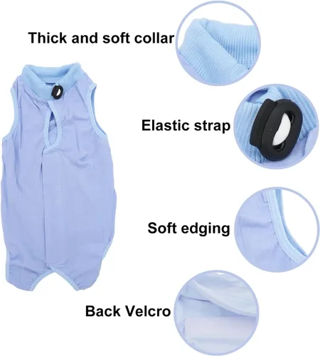 Miniatura 2 de Traje de recuperación para gatos, ropa de recuperación quirúrgica para heridas abdominales o enfermedades de la piel, mameluco de gatos después