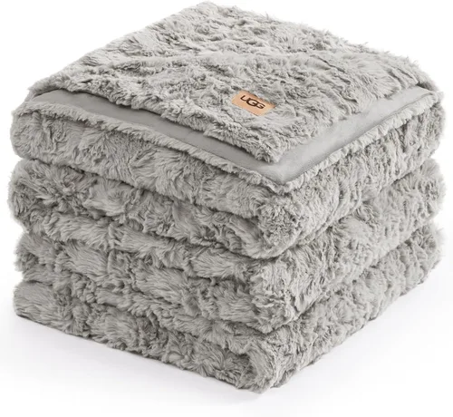Miniatura 11 de UGG Adalee - Manta de piel sintética tamaño individual, cálida y acogedora, manta extra grande para sofá, ropa de cama lavable para cama individual