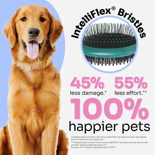 Miniatura 4 de Wet Brush Ultimate Cepillo desenredante de doble cara, cerdas IntelliFlex ultra suaves, elimina el pelo suelto y la suciedad para perros, gatos
