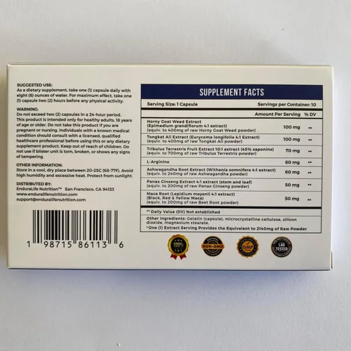 Miniatura 9 de Ultimate Men's Endurance Formula Suplemento – Mejora la energía, la fuerza, la resistencia y el rendimiento – potente mezcla de hierba de cabra