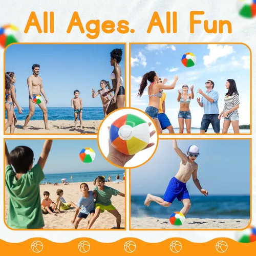 Miniatura 5 de 4E's Novelty Paquete de mini bolas de playa a granel – 28/50/100 piezas – Recuerdos de fiesta de verano en la piscina para niños, juguetes inflables