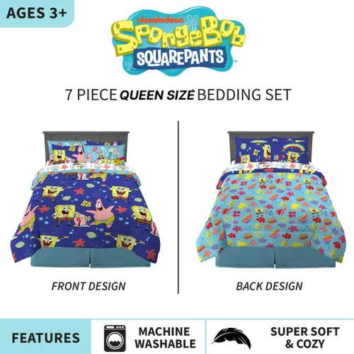 Miniatura 367 de Franco - Juego de edredón y sábanas supersuaves con funda, para niños, 7 piezas, tamaño matrimonial, Five Nights At Freddy's Cinco noches en Freddy's