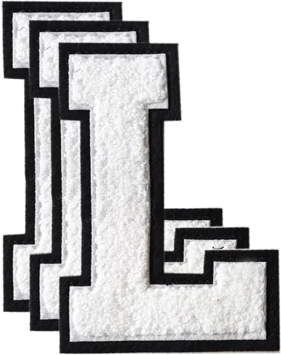 Miniatura 211 de 3 parches de números de chenilla negra, tamaño grande de 4-1/2" parches de números para planchar, parches universitarios para ropa, 8" Borde oro rosa