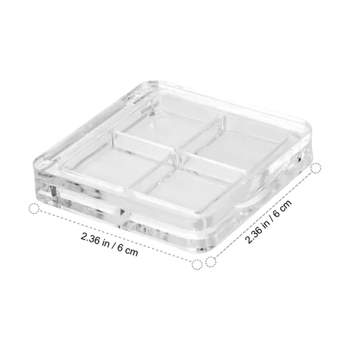 Miniatura 7 de Beaupretty Paleta de sombra de ojos vacía 4 rejillas sombra de ojos lápiz labial caja de almacenamiento caja de maquillaje transparente DIY