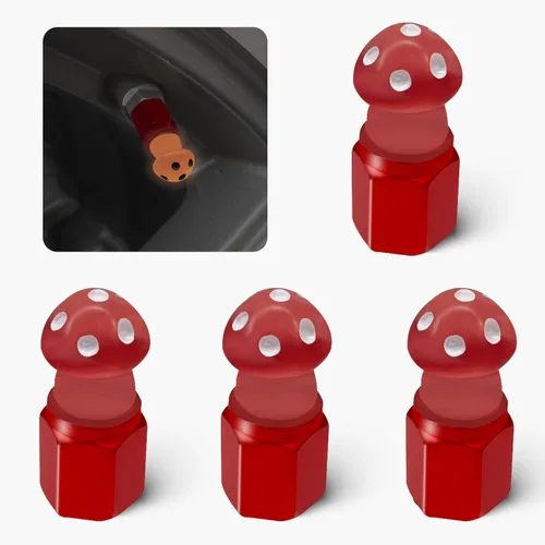 Miniatura 9 de Paquete de 4 tapas de vástago de válvula de neumático lindas con forma de pato, tapas de válvula de neumático que brillan en la oscuridad, Negro
