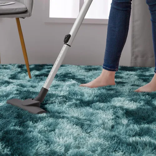 Miniatura 7 de DweIke Alfombras Esponjosas Azul Pavo Real para Dormitorio y Sala de Estar, 6x9 Pies Alfombra Grande Suave de Felpa Shaggy Teñida con Técnica
