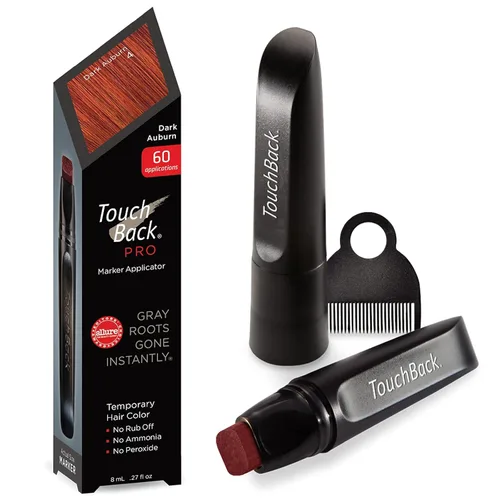 TouchBack PRO - Aplicador de marcador de retoque de raíz gris, color castaño oscuro