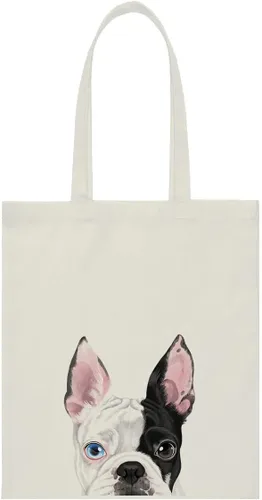 Miniatura 17 de WIRESTER Bolsa de lona reutilizable para mujeres y niñas, bolsa de compras de comestibles, bolsa de hombro, bolsa de viaje, lindo perro y gato Gato