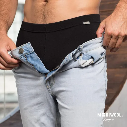 Miniatura 6 de MERIWOOL Capa base para hombre, 100% lana merina, peso pesado, 14.11oz, pantalones térmicos