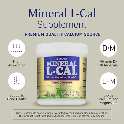 Miniatura 2 de Mineral L-Cal Calcio con vitamina D3, suministro de 12 meses, formato de bola soluble en agua con magnesio y minerales, suplemento de calcio